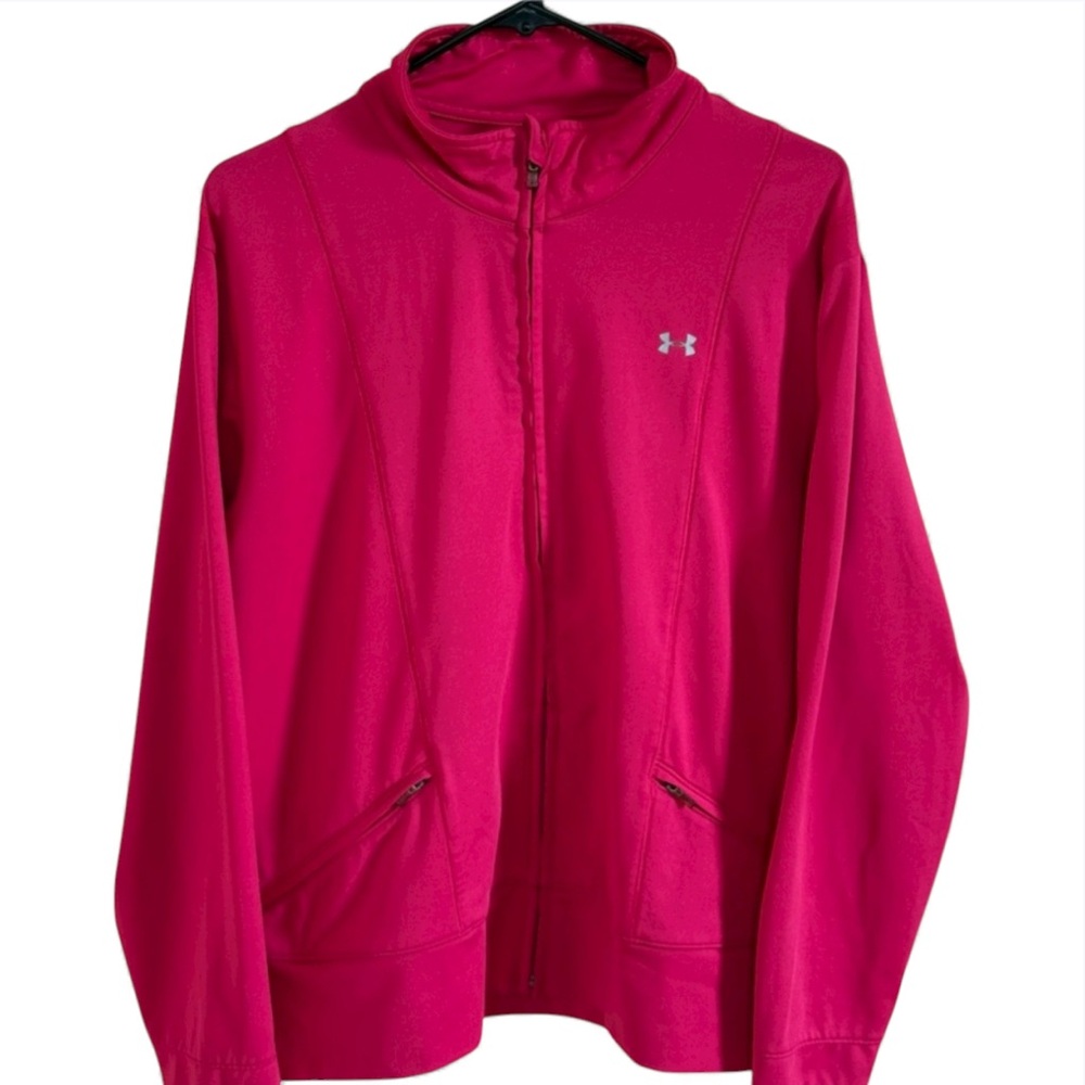 Under Armour Full Zip Hot Pink Stretch Athletic Jacket Hoodie XL